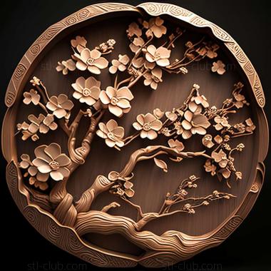 3D model cherry blossoms (STL)